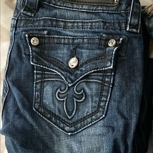 They are rock and revival jeans for sale. They are a size 26.